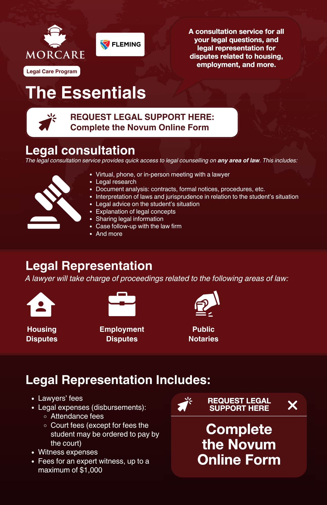 Request for legal support: Fill out Novum's online form